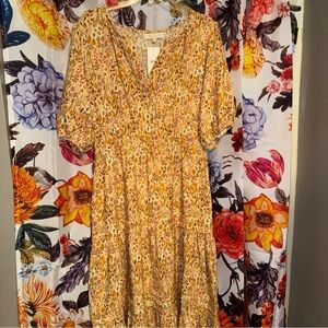 Simply Southern Yellow Floral Maxi Dress NWT